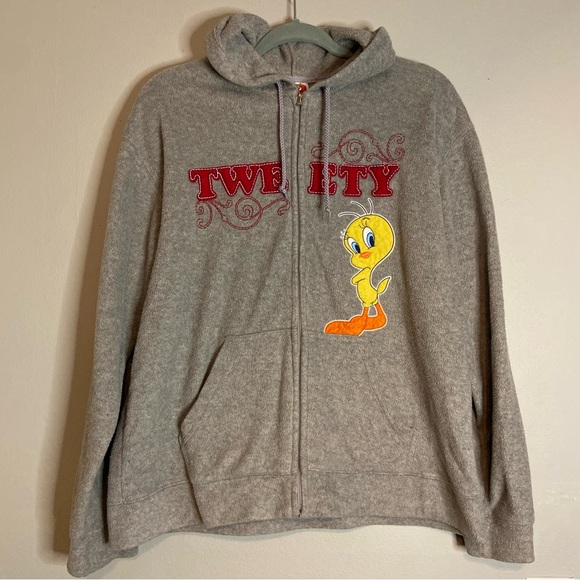 Warner Bros. Tops - Vintage Tweety Bird Looney Tunes Zip-Up Hoodie